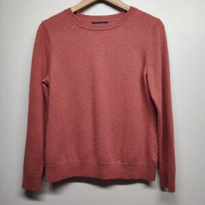 Tahari Cashmere Sweater Women Size XL Orange 2-Ply Soft Preppy Winter Casual